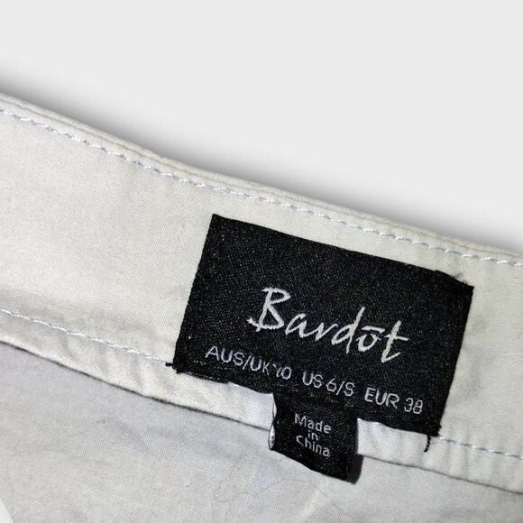 Bardot Womens Wrap Sz 6 Ruched 3/4 Sleeve Tie Crossover Top‎ Cropped Retroglam - Picture 7 of 9